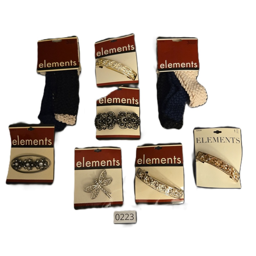 Vintage ELEMENTS Hair Accessories- Clips and‎ Headbands NEW IN PACKAGE